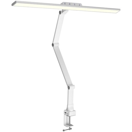 Novotech STUDI 359968 Белая настольная лампа с сенсорным диммером, повышенный индекс цветопередачи, порт зарядки USB Type A и Type-C, струбцина, датчик освещенности, LED 24Вт 4000K CRI98 1670Лм IP20 220V
