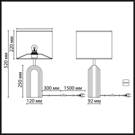 Настольный светильник IP20 E27 40W 220-240V LOOP 7172/1T