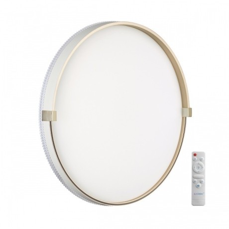 Cветильник пластик/золотой LED 70Вт 3000-6000К D490 IP43 пульт ДУ Sonex OLIDI WHITE 7646/EL