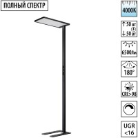 Novotech Studi 359974 Функциональный черный торшер профессионального назначения, с сенсорным диммером, LED 50W+50W 4000K 6500Лм 180° CRI98 UGR≤16 IP20