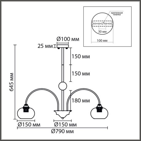 Люстра потолочная E27 8*60W 220V LARINA 8323/8C