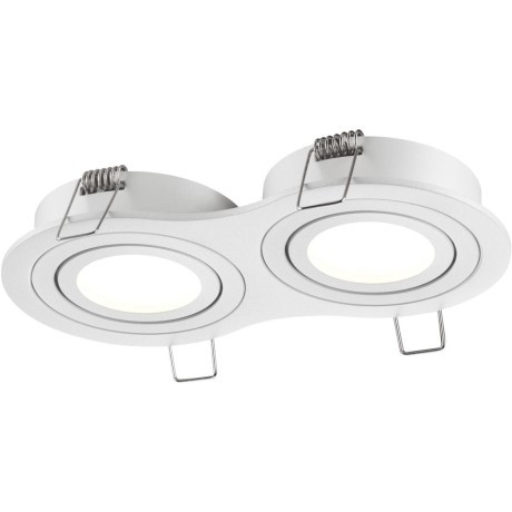 371023 Двойной белый скругленный встраиваемый поворотный светильник GU10 2*50W 220-240V IP20 Novotech WIR MORUS