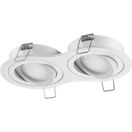 371023 Двойной белый скругленный встраиваемый поворотный светильник GU10 2*50W 220-240V IP20 Novotech WIR MORUS