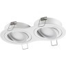 371023 Двойной белый скругленный встраиваемый поворотный светильник GU10 2*50W 220-240V IP20 Novotech WIR MORUS