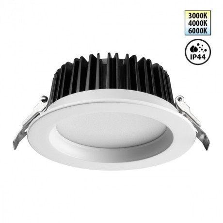 Светильник встраиваемый с переключателем цветовой температуры IP44 LED 15W 3000К\4000К\6000К Novotech DRUM 359414