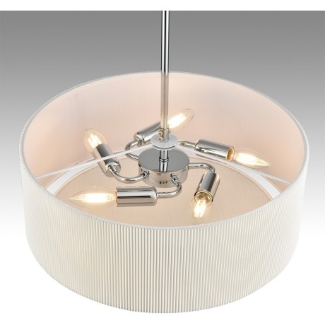 8110/5 MODERNI LN25 хром/белый, металл/текстиль Люстра подвесная E14 5*40W 220V ZIGRISA