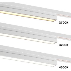 Novotech ITER 359790 Белый линейный однофазный трехжильный трековый светильник, 40см, с CCT переключением цветовой температуры, LED 24Вт 1294Лм CRI≥90 108° 2700-3200-4000К IP20 220V