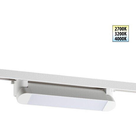 Novotech ITER 359793 Белый однофазный двухжильный трековый светильник длиной 26см, поворотный плафон, с CCT переключением цветовой температуры LED 12Вт 921Лм CRI≥90 113° 2700-3200-4000К IP20 220V