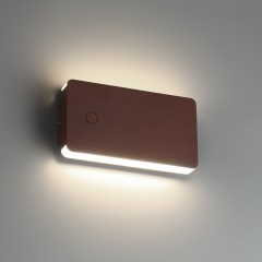 359591 Коричневый уличный настенный ландшафтный светильник с перекл. цв. температуры IP54 10W 3000К\4000К\6000К 370Лм Novotech STRAIT