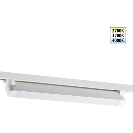 Novotech ITER 359798 Белый линейный поворотный однофазный трехжильный трековый светильник 46см, с CCT переключением цветовой температуры LED 24Вт 2032Лм 110° CRI90 2700-3200-4000К IP20 220V