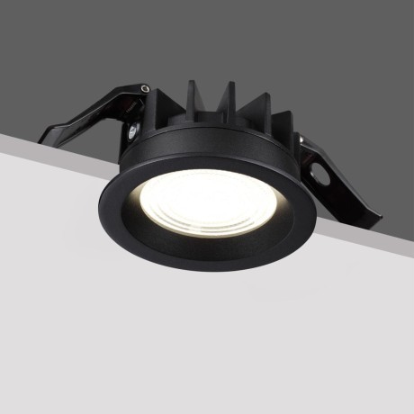 359843 Черный круглый светодиодный светильник с перекл. цв. температуры 10W 1100Лм 2700;3200;4000К 120° UGR16 CRI93 IP44 Novotech FLUO