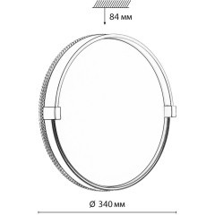 Светильник LED 30Вт 4000К D340 IP43 Sonex OLIDI BLACK 7647/CL