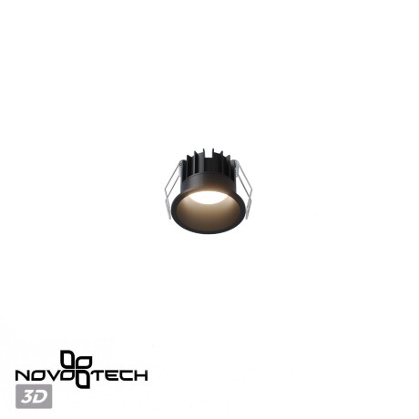 Novotech BRILLO 359862 Черный круглый встраиваемый светильник диаметром 63мм, с CCT переключателем цветовой температуры LED 7Вт 550Лм 40° CRI≥90 UGR≤16 3000-4000-6000К IP20 220V, коэффициент пульсации<1%