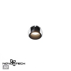 Novotech BRILLO 359862 Черный круглый встраиваемый светильник диаметром 63мм, с CCT переключателем цветовой температуры LED 7Вт 550Лм 40° CRI≥90 UGR≤16 3000-4000-6000К IP20 220V, коэффициент пульсации<1%