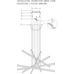 Люстра подвесная Odeon Light 3890/96L RUDY светодиодная LED 96W