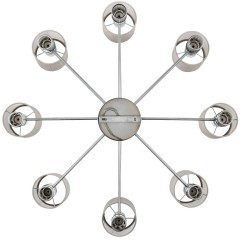 6585/8 MODERNI LN24 хром/бежевый, металл/текстиль, стекло Люстра подвесная E14 8*40W 220V ARNIKA