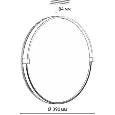 Светильник LED 48Вт 4000К D390 IP43 Sonex OLIDI BLACK 7647/DL