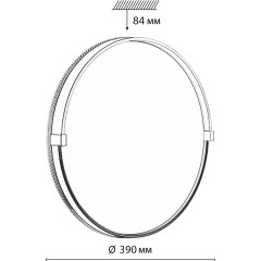 Светильник LED 48Вт 4000К D390 IP43 Sonex OLIDI BLACK 7647/DL