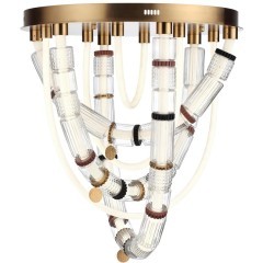 5455/80CL Люстра потолочная премиальный гибкий неон со стеклом Odeon Light LED 80W 4000K COLLIER