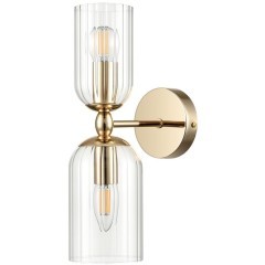 6586/2W MODERNI LN24 золото/прозрачный, металл/стекло Бра E14 2*40W 220V KASSIA