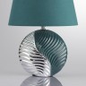 8140/1T MODERNI LN25 бирюзовый/серебро, керамика/текстиль Настольная лампа Е27 1*60W 220V TAPALA