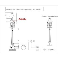 Уличный наземный светильник Odeon Light 4045/3F SATION IP44 под лампы 3xE14 3*60W