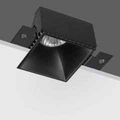 370998 Черный встраиваемый безрамочный светильник для ГКЛ потолка с механизмом Click Clack GU10 макс 50W 220V Novotech NIMBUS WIR