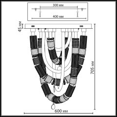 5456/80CL Люстра потолочная премиальный гибкий неон со стеклом Odeon Light LED 80W 4000K COLLIER