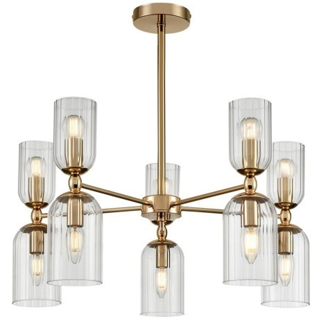 6586/10 MODERNI LN24 золото/прозрачный, металл/стекло Люстра подвесная E14 10*40W 220V KASSIA