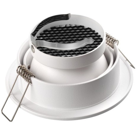 370999 Круглый белый встраиваемый светильник с антибликовым фильтром под лампу GU10 Novotech MORUS WIR