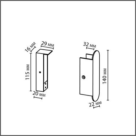 Фиксатор-заглушка для накладного монтажа 24V FINO XS 7155/1F