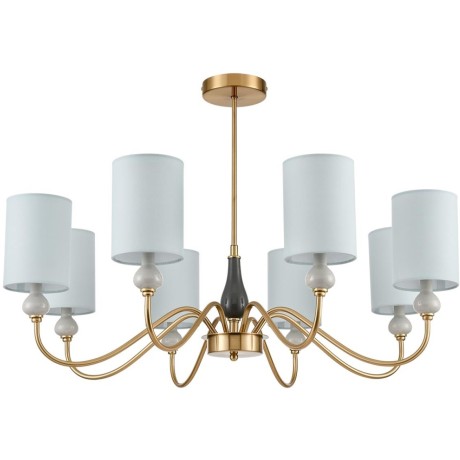 6590/8 CLASSI LN24 латунь/мятный зеленый, металл, керамика/текстиль Люстра подвесная E14 8*40W 220V ANRI