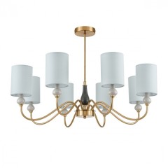 6590/8 CLASSI LN24 латунь/мятный зеленый, металл, керамика/текстиль Люстра подвесная E14 8*40W 220V ANRI