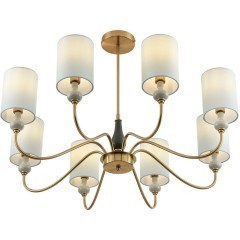 6590/8 CLASSI LN24 латунь/мятный зеленый, металл, керамика/текстиль Люстра подвесная E14 8*40W 220V ANRI