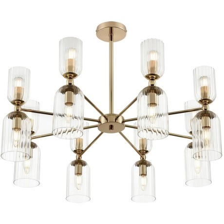 6586/16 MODERNI LN24 золото/прозрачный, металл/стекло Люстра подвесная E14 16*40W 220V KASSIA