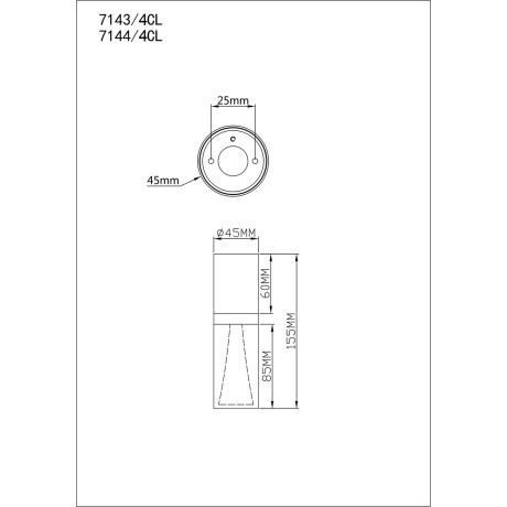 Потолочный светильник IP20 LED 4W 280Лм 3000K 180° 220V DEFANCE 7143/4CL