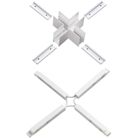 Соединитель питание+металл Х-образный для накладных шин серии Novotech Flum 135127