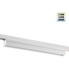 Novotech ITER 359786 Белый линейный однофазный двухжильный трековый светильник, 40см, с CCT переключением цветовой температуры, LED 24Вт 1294Лм CRI≥90 108° 2700-3200-4000К IP20 220V
