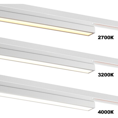 Novotech ITER 359786 Белый линейный однофазный двухжильный трековый светильник, 40см, с CCT переключением цветовой температуры, LED 24Вт 1294Лм CRI≥90 108° 2700-3200-4000К IP20 220V