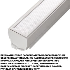 Novotech ITER 359786 Белый линейный однофазный двухжильный трековый светильник, 40см, с CCT переключением цветовой температуры, LED 24Вт 1294Лм CRI≥90 108° 2700-3200-4000К IP20 220V