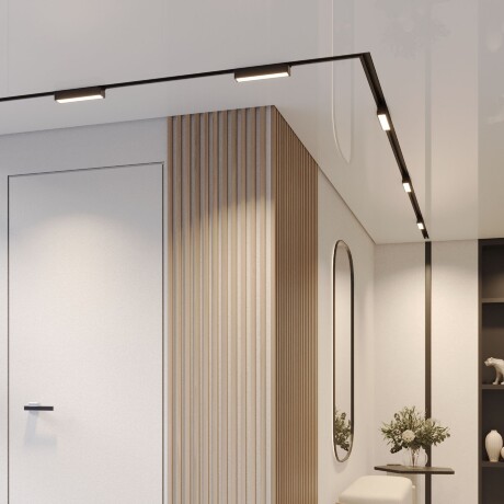 Novotech ITER 359787 Черный линейный однофазный трехжильный трековый светильник, 20см, с CCT переключением цветовой температуры, LED 12Вт 697Лм CRI≥90 108° 2700-3200-4000К IP20 220V