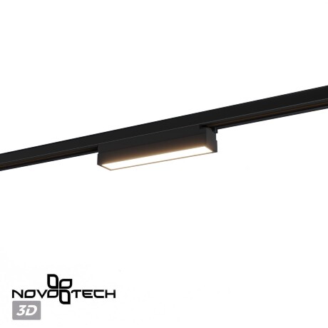 Novotech ITER 359787 Черный линейный однофазный трехжильный трековый светильник, 20см, с CCT переключением цветовой температуры, LED 12Вт 697Лм CRI≥90 108° 2700-3200-4000К IP20 220V