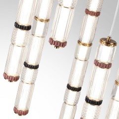 5455/210L Люстра каскадная из стеклянных стветящихся неонов Odeon Light LED 210W (30W*7) 4000K COLLIER