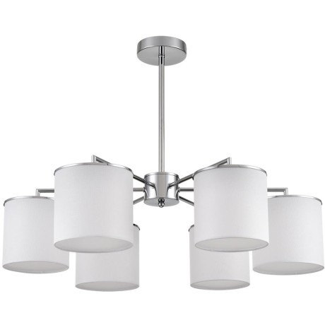 6591/6 CLASSI LN24 хром/белый, металл/текстиль Люстра подвесная E14 6*40W 220V SUNTORI
