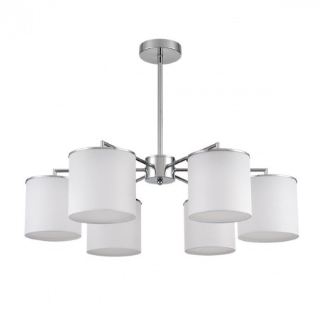 6591/6 CLASSI LN24 хром/белый, металл/текстиль Люстра подвесная E14 6*40W 220V SUNTORI