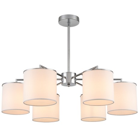 6591/6 CLASSI LN24 хром/белый, металл/текстиль Люстра подвесная E14 6*40W 220V SUNTORI