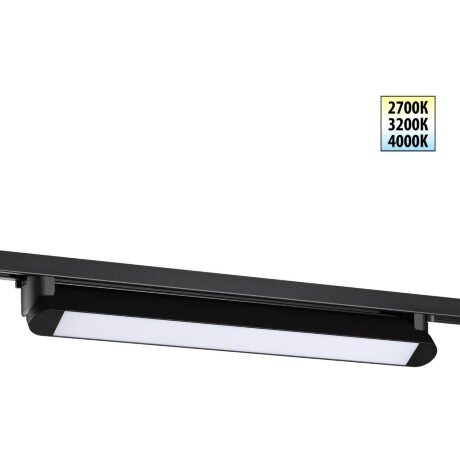 Novotech ITER 359792 Черный однофазный двухжильный трековый светильник длиной 46см, поворотный плафон, с CCT переключением цветовой температуры LED 24Вт 2032Лм CRI≥90 113° 2700-3200-4000К IP20 220V