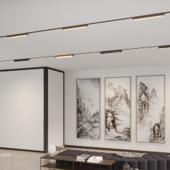 Novotech ITER 359792 Черный однофазный двухжильный трековый светильник длиной 46см, поворотный плафон, с CCT переключением цветовой температуры LED 24Вт 2032Лм CRI≥90 113° 2700-3200-4000К IP20 220V