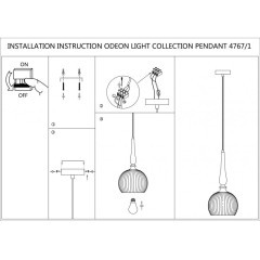 Подвесной светильник с 1 плафоном Odeon Light 4767/1 RUNGA под лампу 1xE27 60W