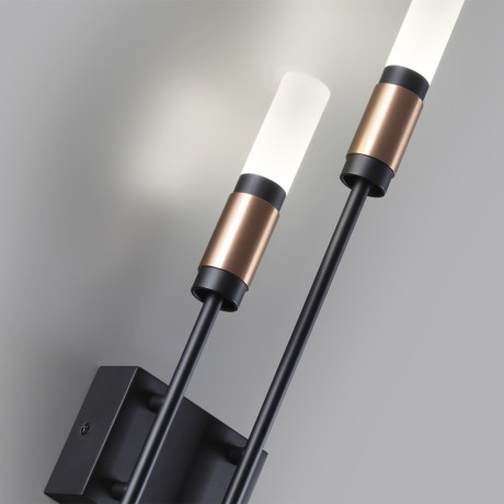 5009/10WL L-VISION ODL24 матовый черный/ант.бронза/белый/металл/стекло Бра LED 10W 4000K 540лм CANDEL